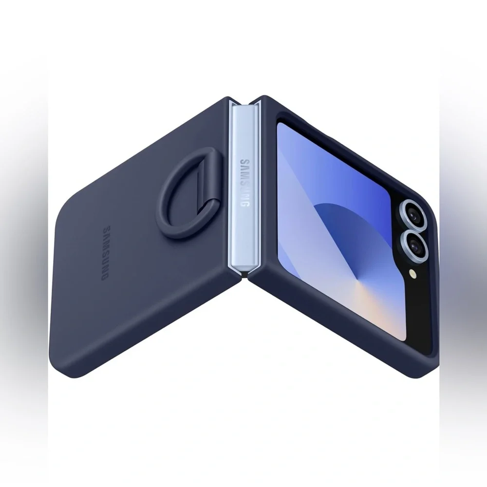 SAMSUNG Galaxy Z Flip 6 Silicone Phone Case, Protective Cover with Built-in Ring